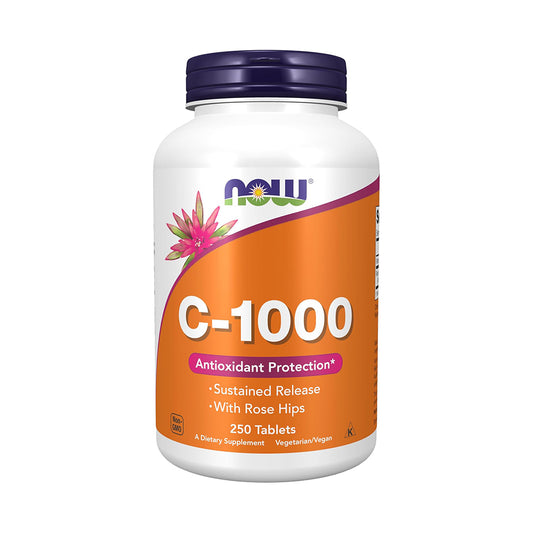 NOW Foods Supplements, Vitamin C-1,000 with Rose Hips, Sustained Release, Antioxidant Protection*, 250 Tablets