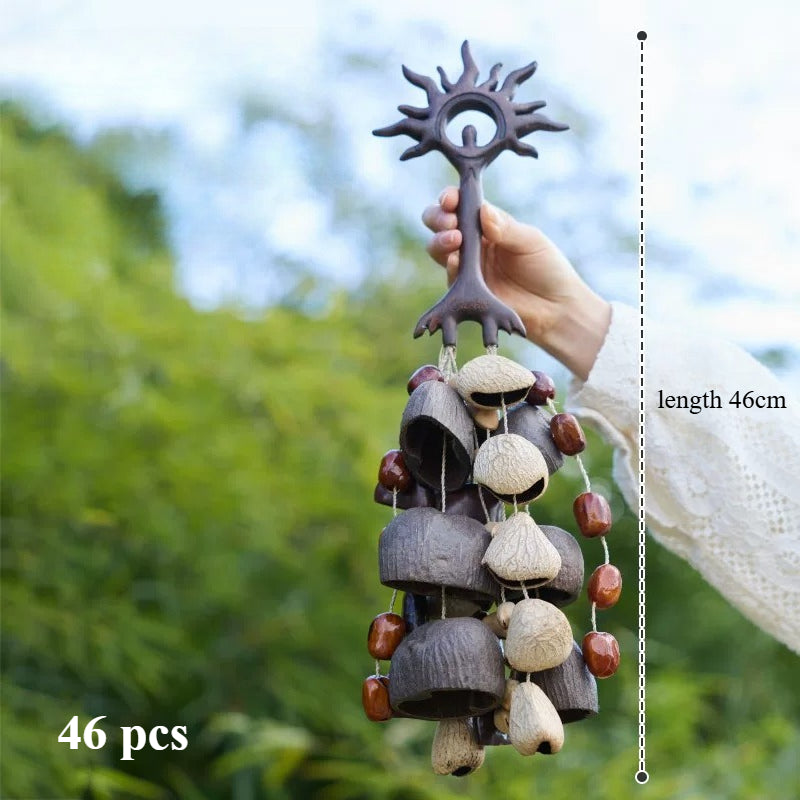 Natural Seed Shell Hand Rattle – Indonesian Nut Shaker, Percussion Instrument & Home Decor 46pcs
