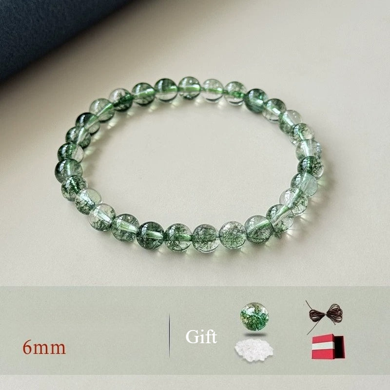 Natural Green Phantom Bracelet – Beads 6/8/10/12mm) 6MM