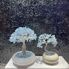 Natural Aquamarine Crystal Tree – Blue Stone Bonsai for Desk Decor & Creative Gift (8/15/18 cm)