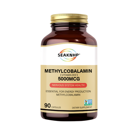 Seaknhp Methylcobalamin B Vitamin 5000mcg B12 with Folic Acid 400mcg 90 capsules