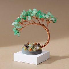Natural Gemstone Money Tree – 6 Colors (Amethyst/Aquamarine/Agate etc.) Feng Shui Desk Ornament Lvdongling