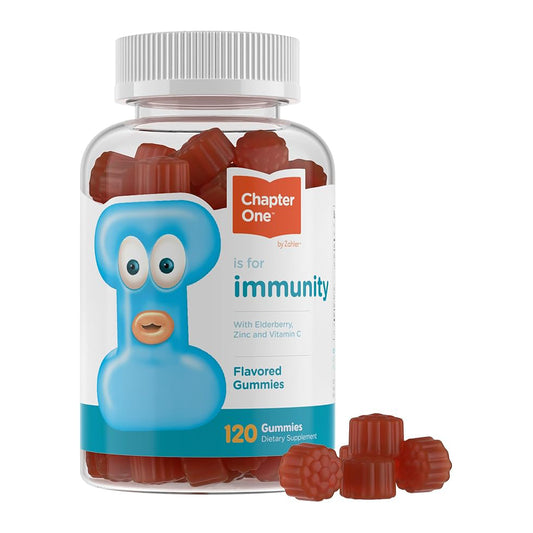 Zahler - Chapter One Immune Support Gummies for Kids & Adults with Vitamins C, Zinc & Black Elderberry (120 Flavored Gummies) Kosher - Made in USA