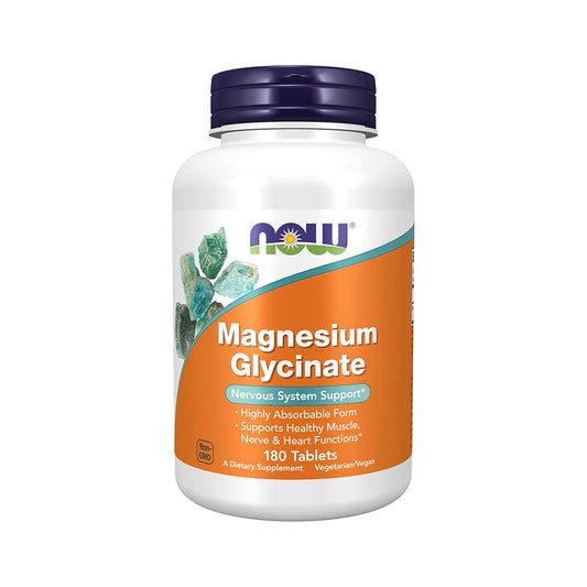 NOW Foods Supplements, Magnesium Glycinate 100 mg, Highly Absorbable Form, 180 Tablets