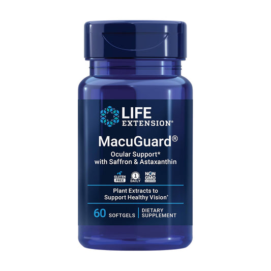 Life Extension MacuGuard Ocular Support with Saffron & Astaxanthin – Eye Health Supplement for Healthy Vision 60 softgels