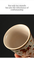 Ruyao Dunhuang Ceramic Tumbler – Large Personal Tea Cup, Premium Gift Box, 2 Styles