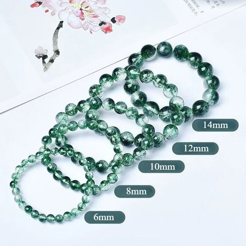 Natural Green Phantom Bracelet – Beads 6/8/10/12mm)