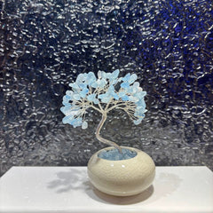Natural Aquamarine Crystal Tree – Blue Stone Bonsai for Desk Decor & Creative Gift (8/15/18 cm)