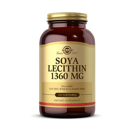 Solgar Soya Lecithin 1360 mg - 100 Softgels - Source of Choline - Gluten Free, Dairy Free - 100 Servings