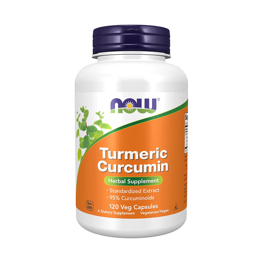 NOW Foods Supplements, Turmeric Curcumin, Derived from Turmeric Root Extract, Herbal Supplement, 120 Veg Capsules