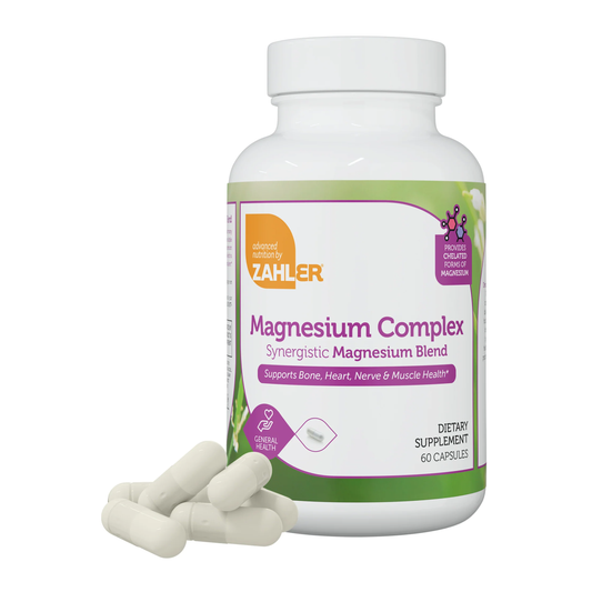 Zahler, Magnesium Complex, Bone Nerve Heart & Muscle Health (60 Capsules)