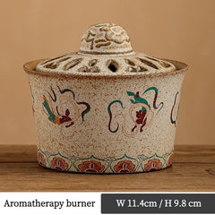 Dunhuang Flying Apsaras Ceramic Incense Burner – Coil & Stick Incense Holder, Tang Court Lady Design, Zen Tea & Home Decor