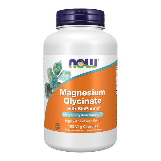 Now Supplements, Magnesium Glycinate with BioPerine, 180 Veg Capsules
