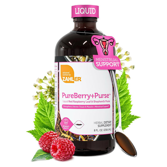 Zahler PureBerry+Purse, Liquid Raspberry Leaf & Sheperd's Purse, Strengthens Uterine Tissue, Certified Kosher, 8OZ