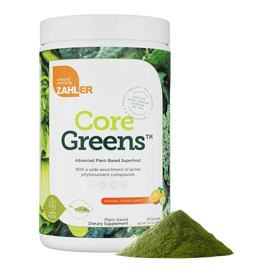 Zahler Core Greens Powder - Organic Greens Superfood Powder Citrus Flavor 360g