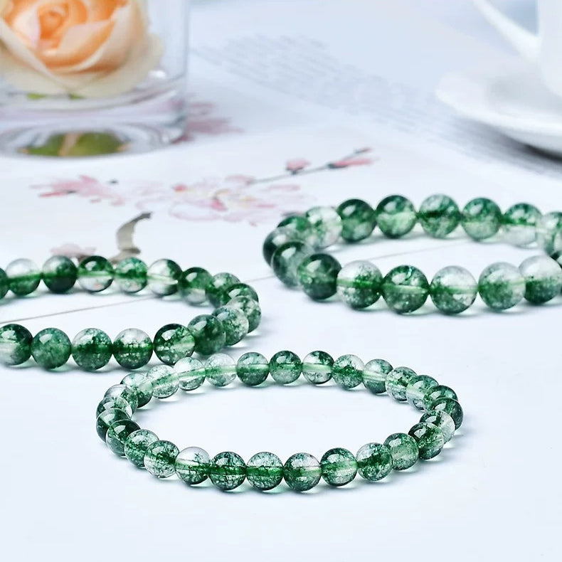 Natural Green Phantom Bracelet – Beads 6/8/10/12mm)