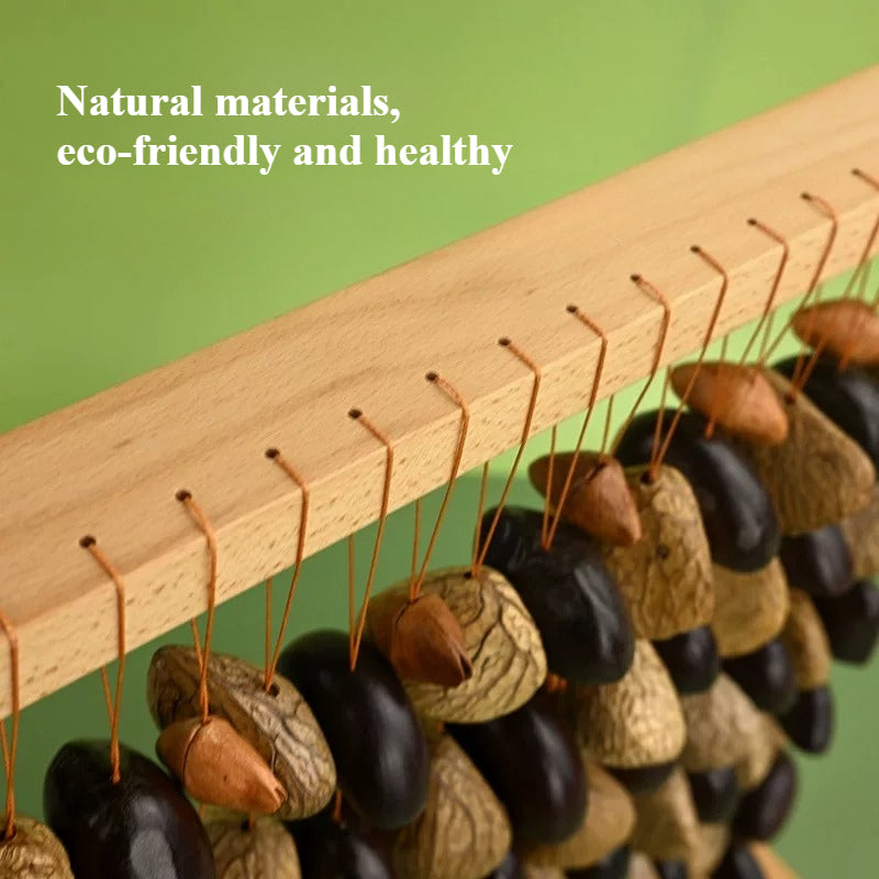 Healing Forest Nut Shell Rattle & Wind Chime – Indonesian Black Fruit, Sound Therapy Instrument