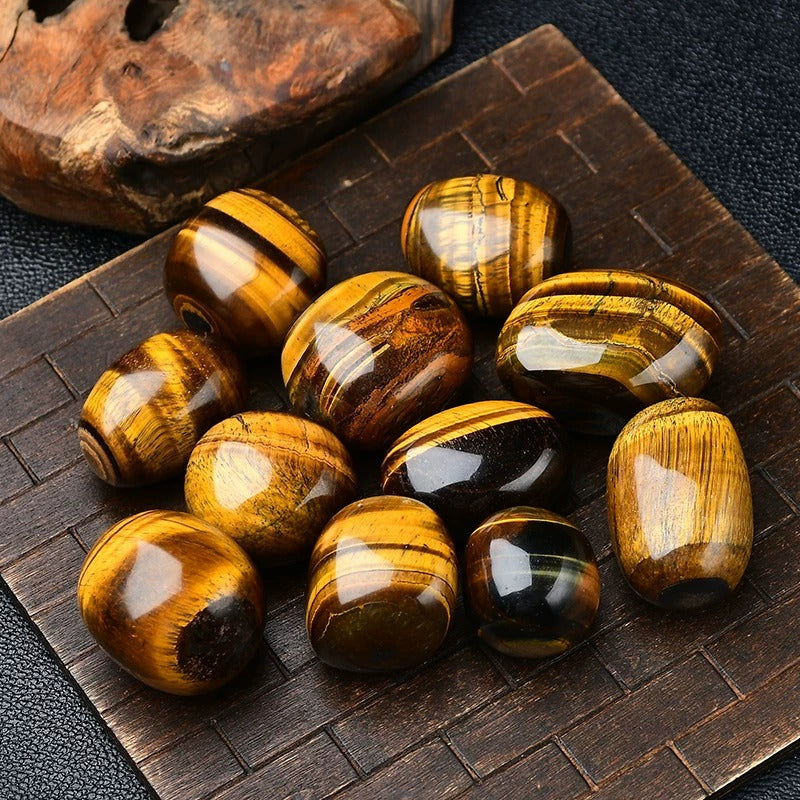 Oval Tiger Eye Crystal – Natural Raw Stone for Aquarium Landscape & Home Decor