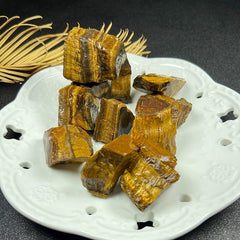 Natural Yellow Tiger Eye Rough Stone – Large Carving Specimen for Home Decor