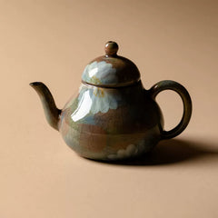 Vintage Rustic Ceramic 100ml Teapot – Hand-Painted Crackle Glaze, Artisan Gongfu Tea Pot for Home & Tea Room Teapot
