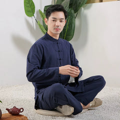 Zen Jushi Clothing – Cotton Linen Tai Chi & Yoga Outfit, Unisex Dharma / Tea Ceremony Suit
