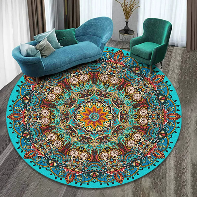 Singing Bowl Meditation Mat, New Retro Round Style for Bedroom and Home Use XL--08
