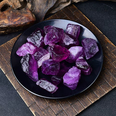 Natural Purple Fluorite Crystal Specimen – Raw Mineral for Home Decor