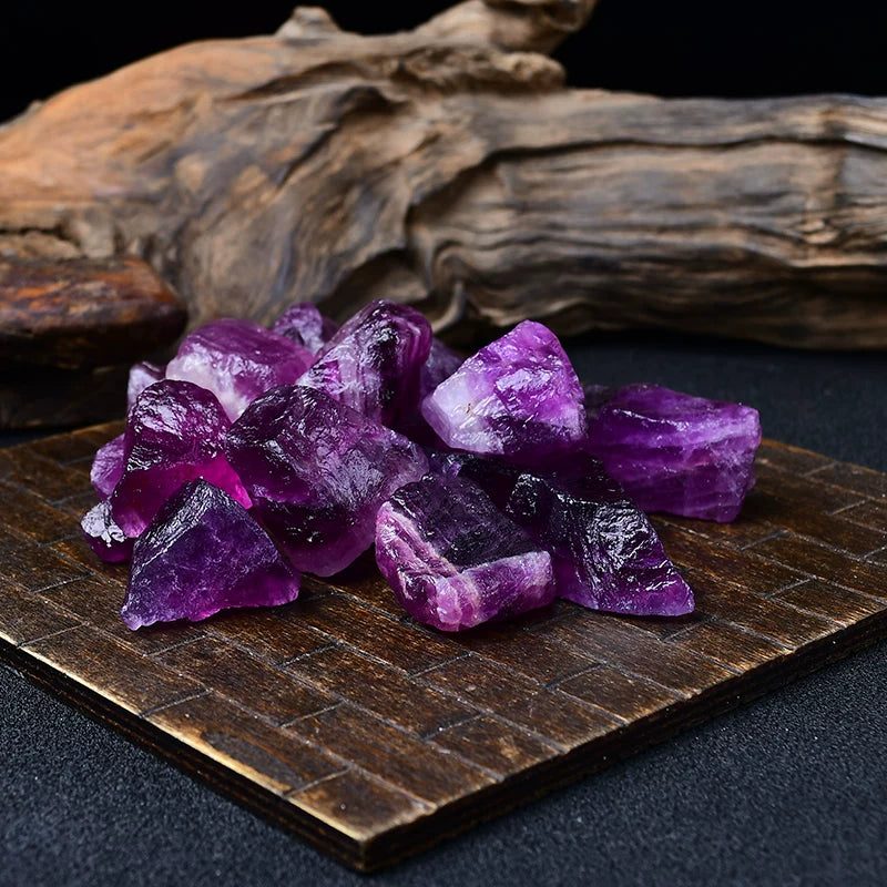 Natural Purple Fluorite Crystal Specimen – Raw Mineral for Home Decor