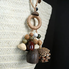 Natural Seed Shell Bell Charm – Handmade Fruit Shell Shaker, Bag Charm / Car Hanging / Wind Chime for Sound Healing