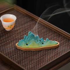 Ceramic Mountain Incense Burner – Creative Rockery Stick Incense Holder, Sandalwood & Agarwood Aromatherapy for Home Decor