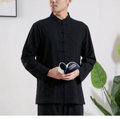 Zen Jushi Clothing – Cotton Linen Tai Chi & Yoga Outfit, Unisex Dharma / Tea Ceremony Suit