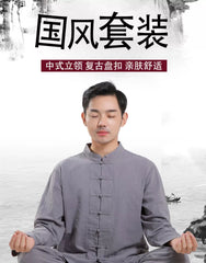 Zen Jushi Clothing – Cotton Linen Tai Chi & Yoga Outfit, Unisex Dharma / Tea Ceremony Suit