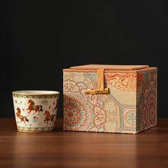 Ruyao Dunhuang Ceramic Tumbler – Large Personal Tea Cup, Premium Gift Box, 2 Styles S Style B With Gift Box