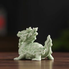 Ceramic Dragon Turtle Feng Shui Statue – Auspicious Dragon-Headed Turtle for Wealth, Protection & Office Decor