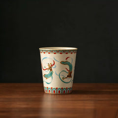 Ruyao Dunhuang Ceramic Tumbler – Large Personal Tea Cup, Premium Gift Box, 2 Styles L Style A Cup only