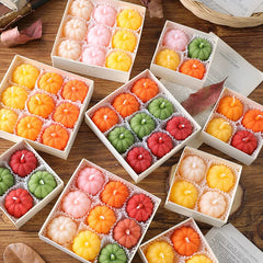 Pumpkin Scented Candle Gift Box – Faux Fruit Decor, Halloween & Thanksgiving Table Centerpiece