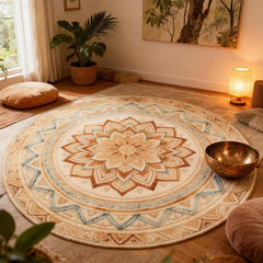 Singing Bowl Healing Room Carpet Round Meditation Mat Classic