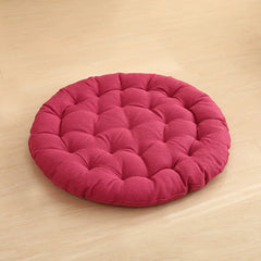 Cotton Linen Meditation Mat – Thick Foldable Floor Cushion for Yoga, Sitting, Balcony & Living Room Rose Red
