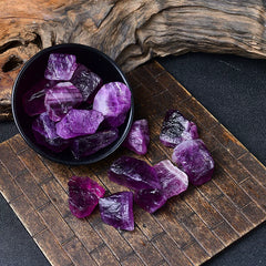 Natural Purple Fluorite Crystal Specimen – Raw Mineral for Home Decor