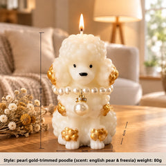 Adorable Poodle Dog Candle – Cartoon Animal Decor, Perfect Birthday/Party Favor