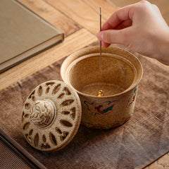 Dunhuang Flying Apsaras Ceramic Incense Burner – Coil & Stick Incense Holder, Tang Court Lady Design, Zen Tea & Home Decor