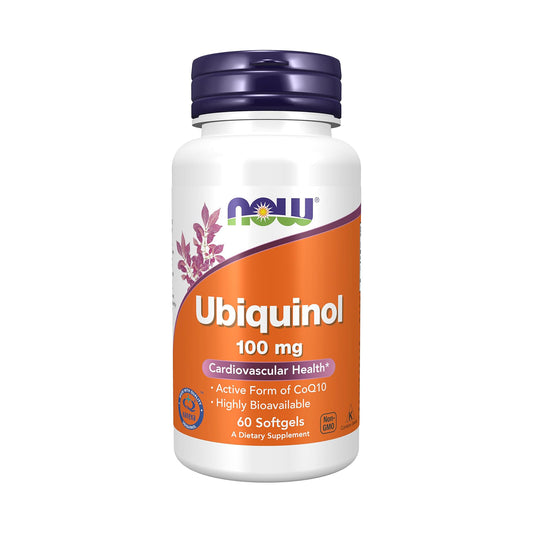 NOW Foods Supplements, Ubiquinol 100 mg, High Bioavailability (the Active Form of CoQ10), 60 Softgels