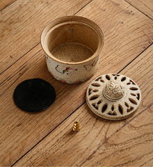Dunhuang Flying Apsaras Ceramic Incense Burner – Coil & Stick Incense Holder, Tang Court Lady Design, Zen Tea & Home Decor