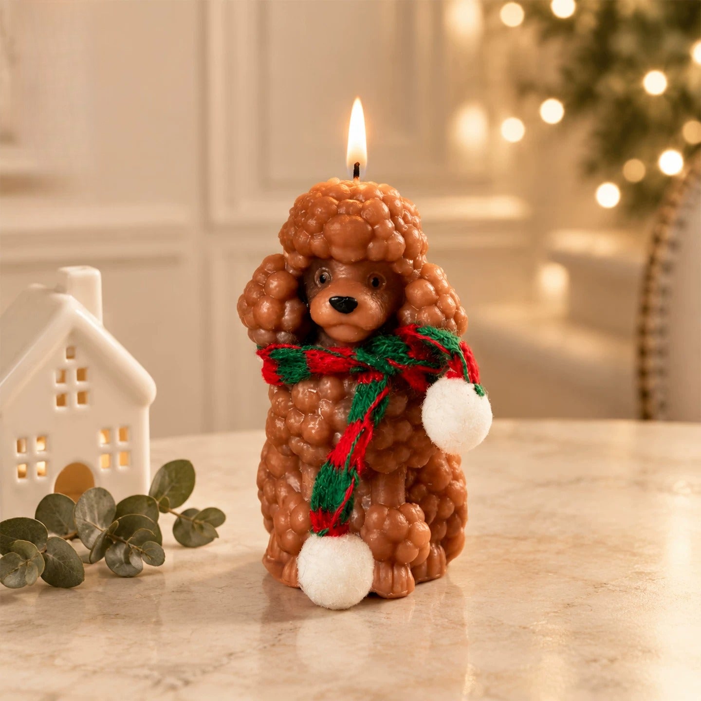 Adorable Poodle Dog Candle – Cartoon Animal Decor, Perfect Birthday/Party Favor