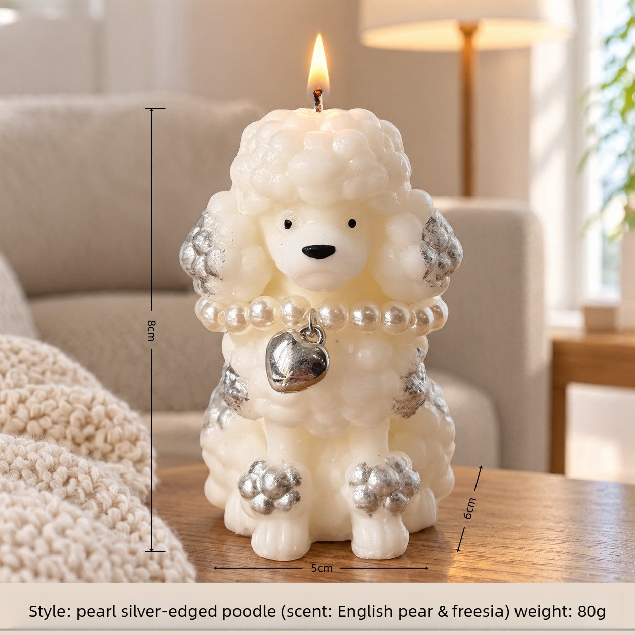 Adorable Poodle Dog Candle – Cartoon Animal Decor, Perfect Birthday/Party Favor