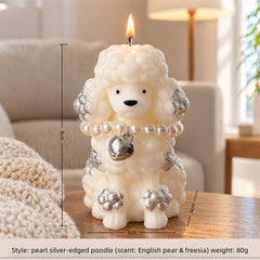 Adorable Poodle Dog Candle – Cartoon Animal Decor, Perfect Birthday/Party Favor