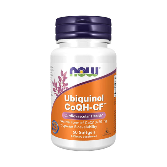 NOW Foods Supplements, Ubiquinol CoQH-CF™ (the Active Form of CoQ10 - 50 mg with Superior Bioavailability), 60 Softgels