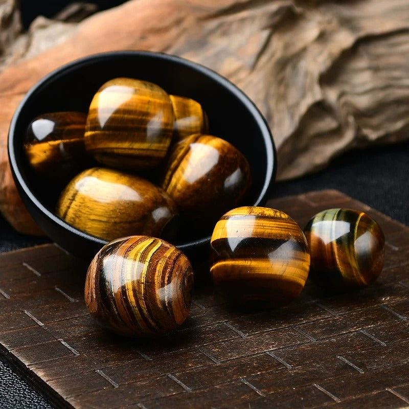 Oval Tiger Eye Crystal – Natural Raw Stone for Aquarium Landscape & Home Decor