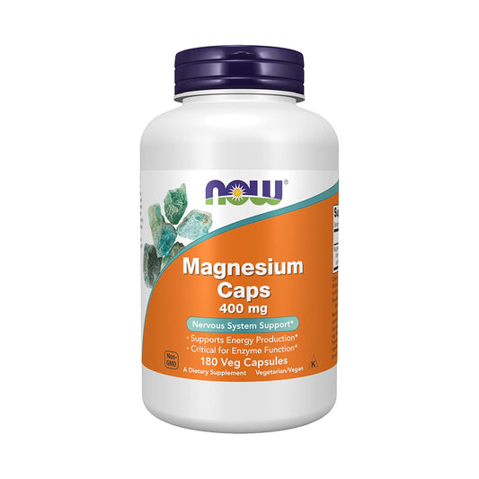 NOW Foods Supplements, Magnesium 400 mg, Enzyme Function*, Nervous System Support*, 180 Veg Capsules