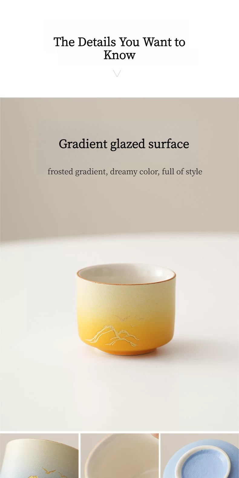 Oriental Aesthetic Tea Tasting Cup Set – 4 Ceramic Cups & Gift Box, High-End Practical Souvenir for Tea Lovers